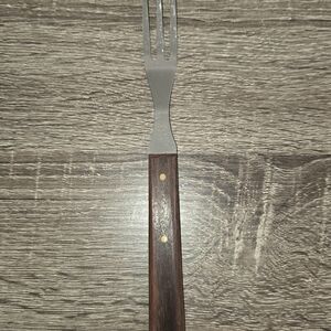 Vintage Chadwick Stainless Steel Mid-Century Fork with Wooden Handle SEE DESCRIP